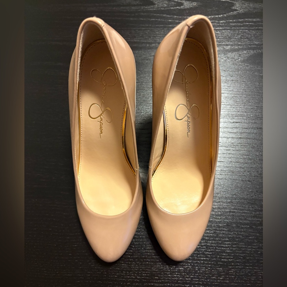 Jessica Simpson Nude Patent Heels